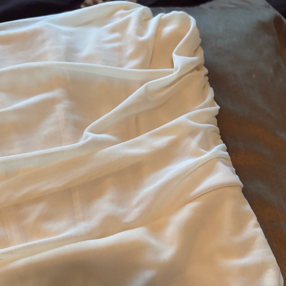 Windsor Ivory Ruched Mini Dress - Picture 4 of 7